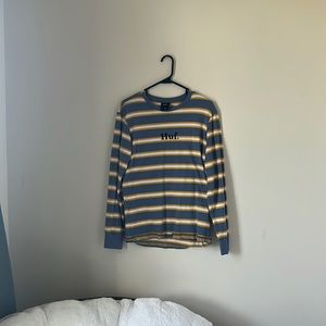 Huf yellow and blue stripped shirt